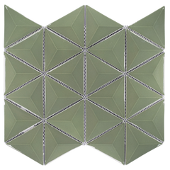 3D Triangle Mosaic Tile in Green