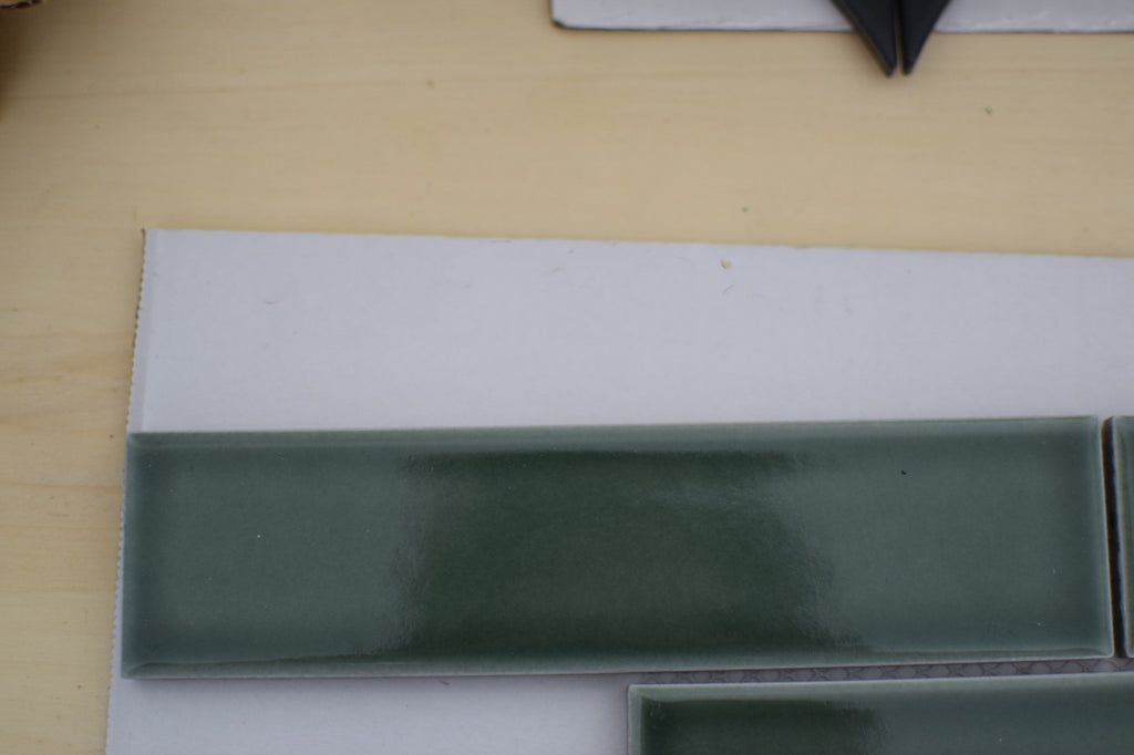 Glossy Ceramic Forest Green Subway Mosaic Tile