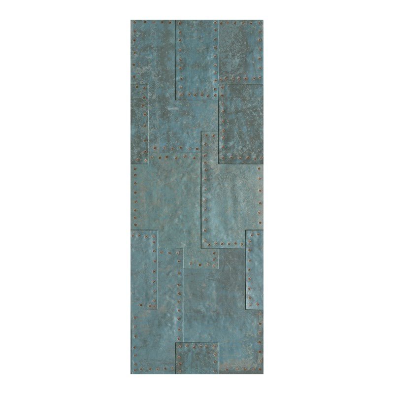 Grunge Blue Metal Look 18x47" Ceramic Wall Tile - TileBuys