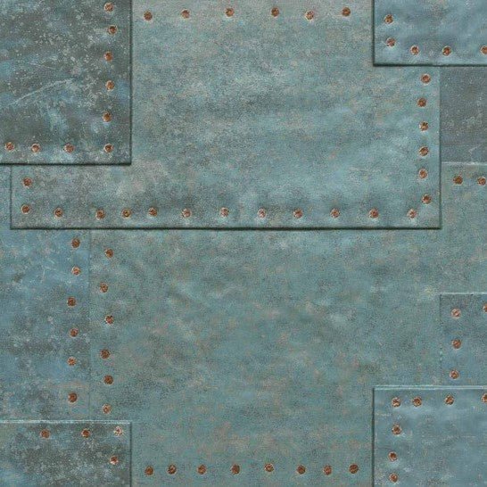 Grunge Blue Metal Look 18x47" Ceramic Wall Tile - TileBuys