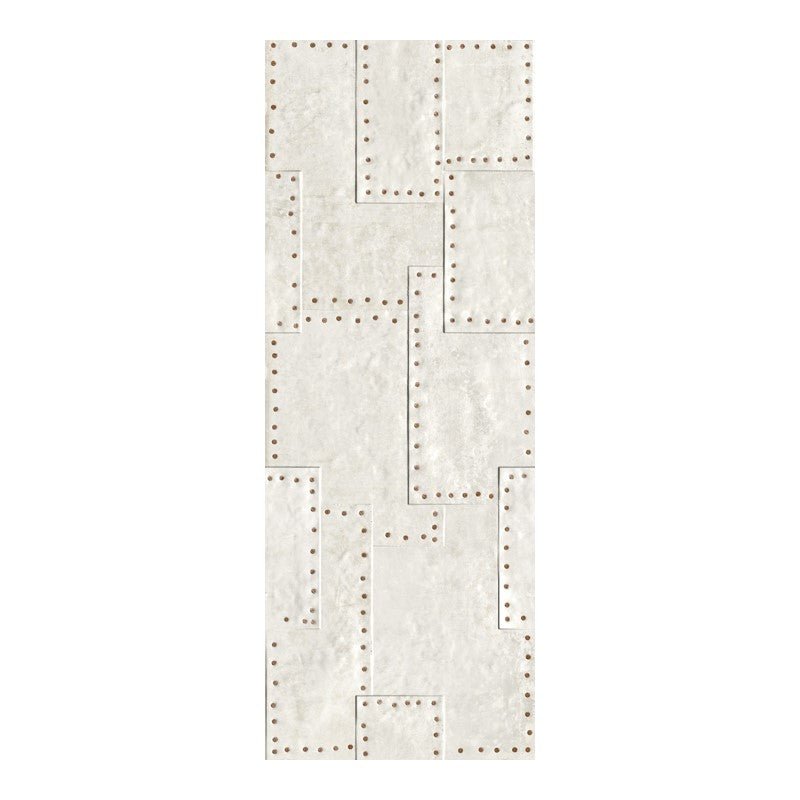 Grunge White Metal Look 18x47" Ceramic Wall Tile - TileBuys
