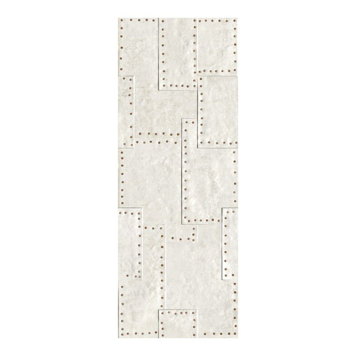 Grunge White Metal Look 18x47" Ceramic Wall Tile - TileBuys