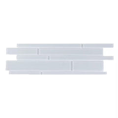 White Glass Interlocking Mosaic Tile Backsplash