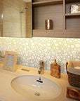 Iridescent White Glass Mosaic Penny Circle Round Tile - TileBuys