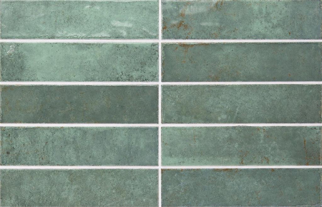 Jade Green Glossy Ceramic 2x8 Subway Wall Tile - TileBuys