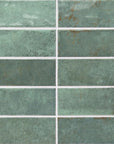 Jade Green Glossy Ceramic 2x8 Subway Wall Tile - TileBuys