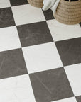 Keystone Onyx and White 12x12 Tiles in Checkerboard Layout