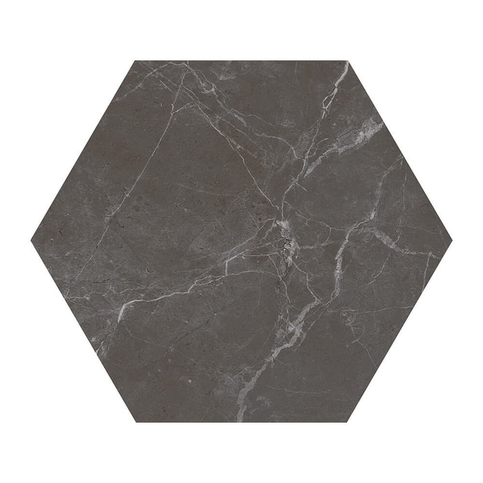 Keystone Onyx Matte Black Porcelain 8x9 Hexagon Tile