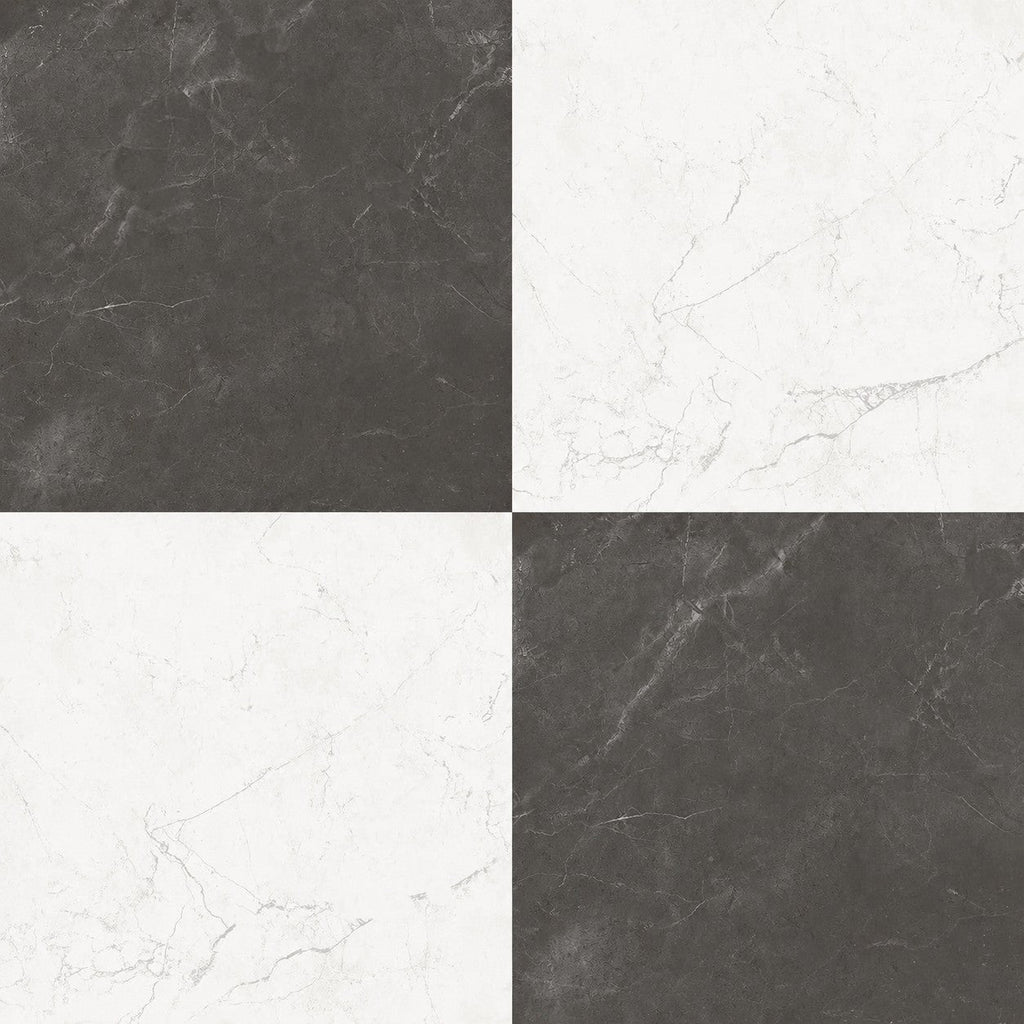 Keystone Black and White 12x12 Tiles in Checkerboard Layout