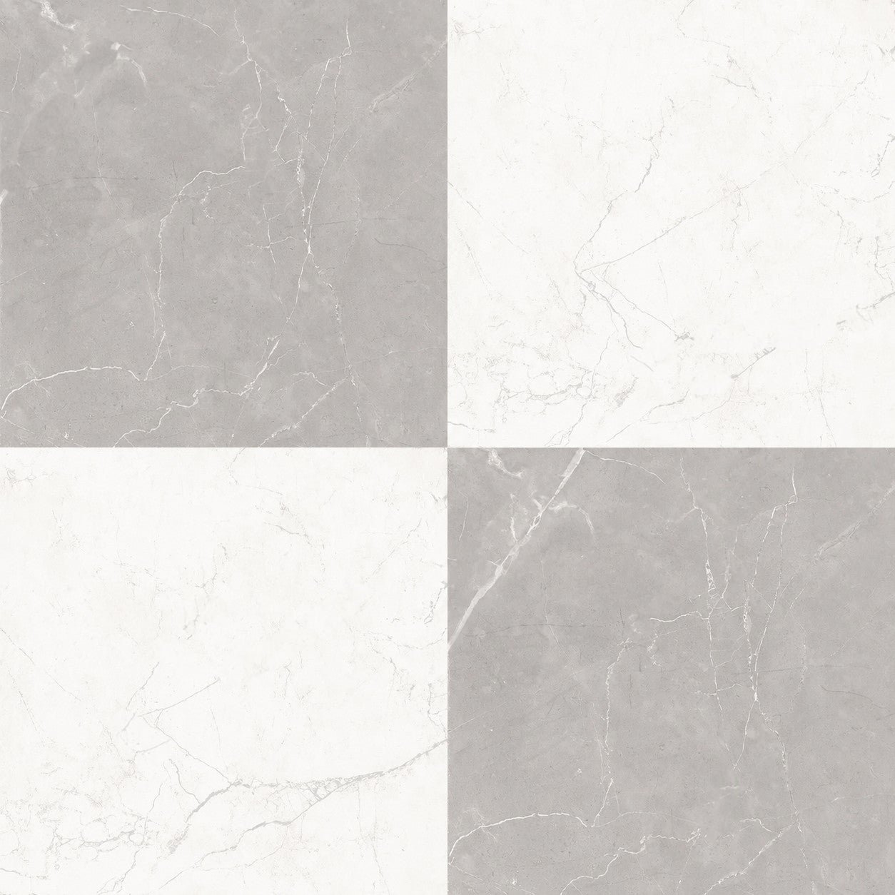Keystone Gray and White 12x12 Tiles in Checkerboard Layout