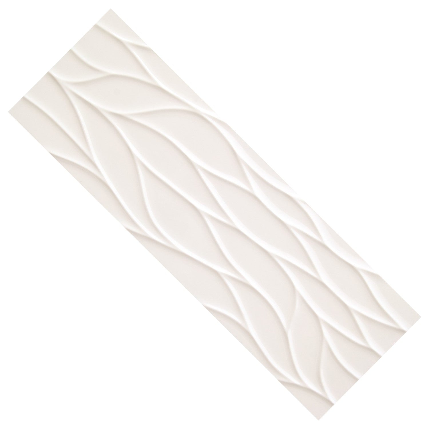 Home › Large Format Ceramic 3D Wave Tile in Blanco or Pearl White