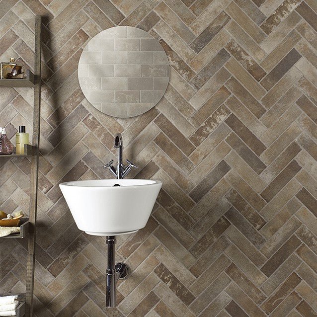 Light Brown Brick Look Subway Porcelain Tile - TileBuys