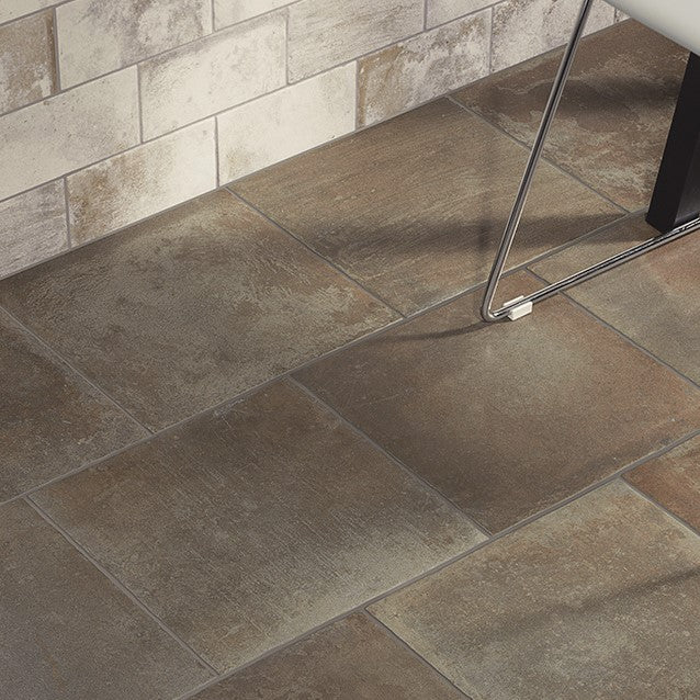 Light Brown Brick Look Porcelain 14x14 Tile