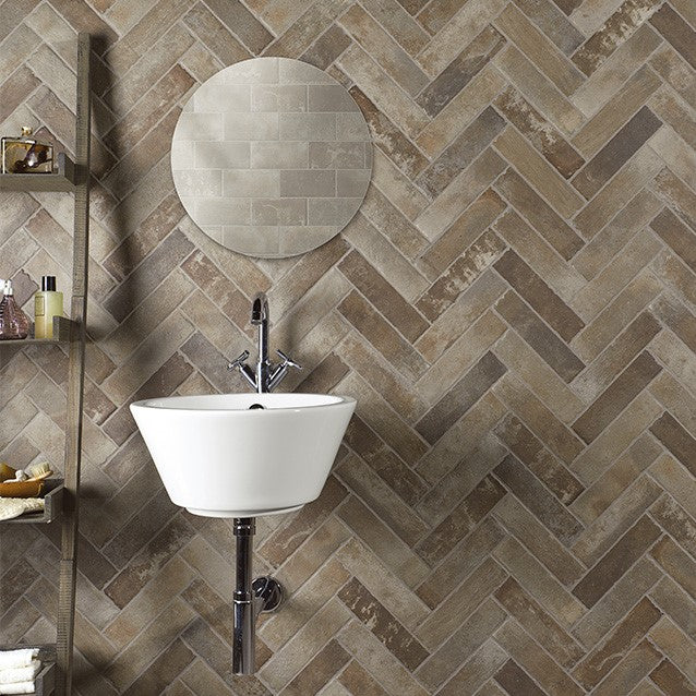 Light Brown Brick Look Subway Porcelain Tile