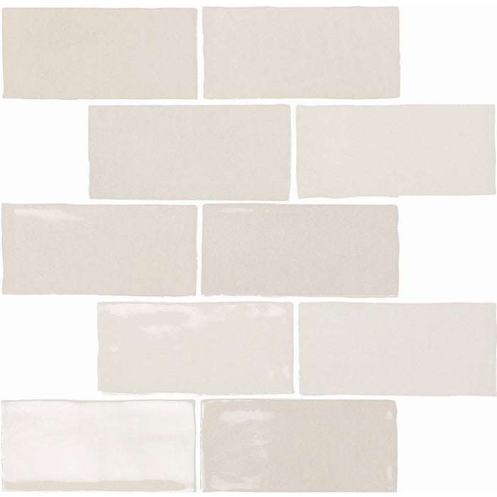 Glossy Light Gray Ceramic Subway Mosaic Tile Backsplash