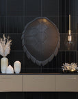Matte Black 12 x 12 Wall Tile with Gold Dots in Grid Pattern - TileBuys