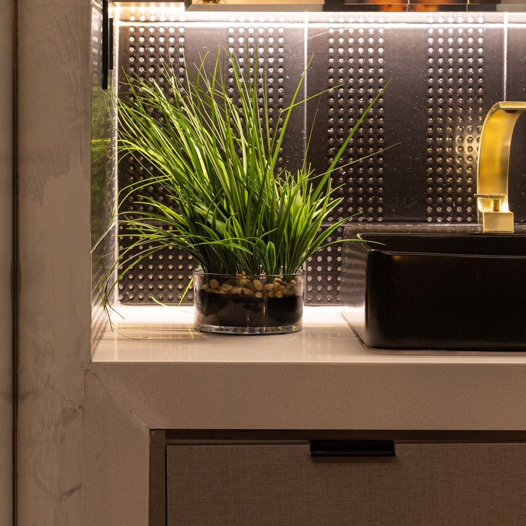 Matte Black 12 x 12 Wall Tile with Gold Dots in Tandem - TileBuys