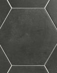 Matte Black 9x10" Hexagon Porcelain Tiles for Walls and Floor