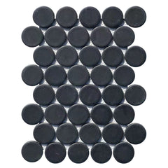 Matte Black Ceramic 2" Penny Rounds Tile - TileBuys