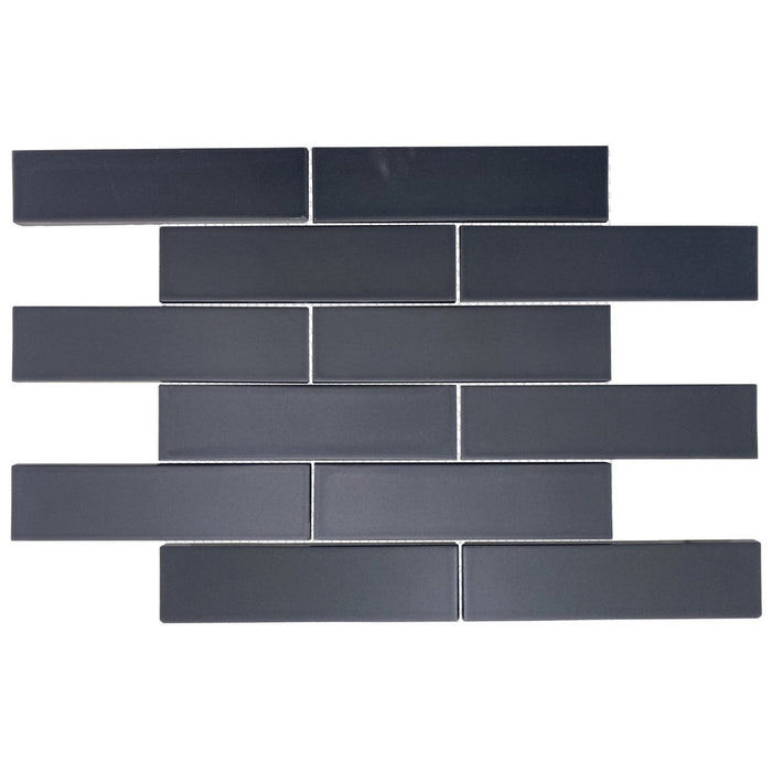 Matte Black Ceramic Subway Mosaic Tile - TileBuys