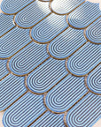 Matte Blue Fishscale Mosaic Tile