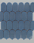 Blue Fish Scale Mosaic Tile