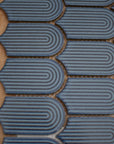 Matte Blue Ceramic Elongated Fish Scale Mosaic Tile - TileBuys