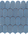 Matte Blue Fishscale Mosaic Tile