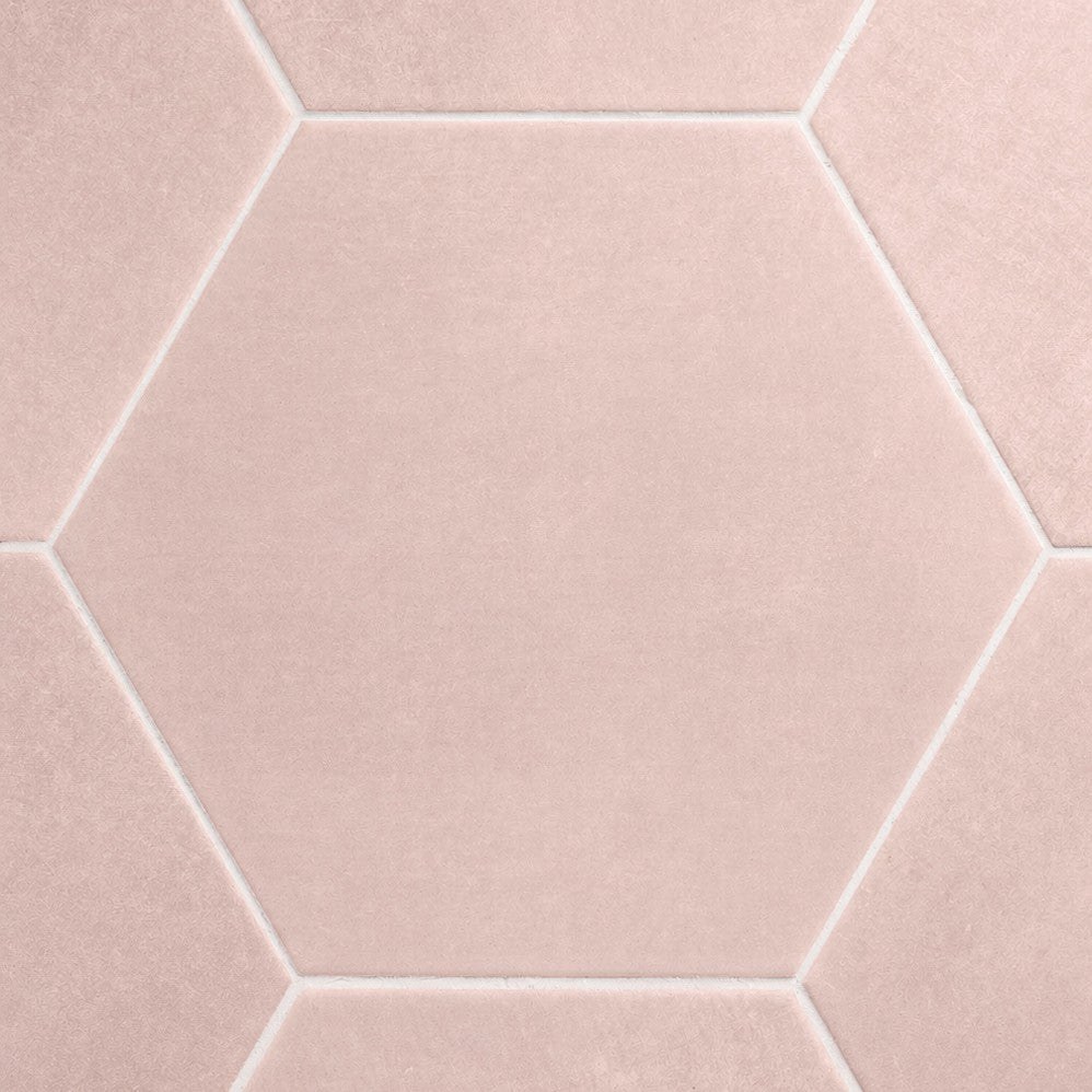Matte Blush Pink Porcelain Hexagon Tiles