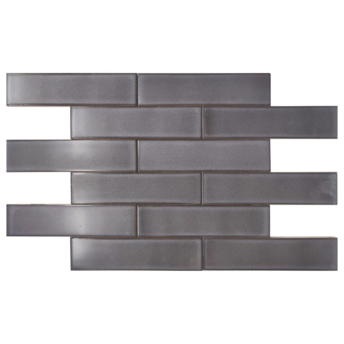 Matte Dark Gray Ceramic Subway Mosaic Tile - TileBuys