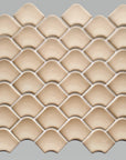 Taupe Matte Glass Mini Fan Mosaic Tile