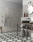 Matte Gray Quatrefoil Pattern 6x6 Porcelain Tile - TileBuys