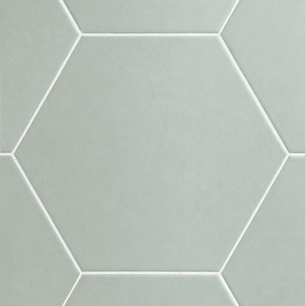 Matte Green 9x10" Hexagon Porcelain Tiles