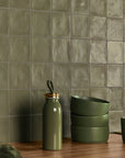 Matte Kale Green 4x4 Tile Backsplash