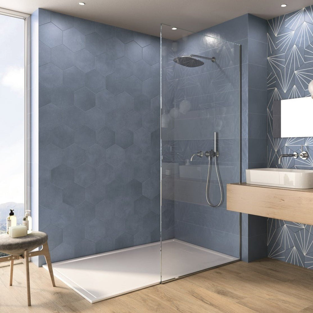 Matte Sapphire Blue 9x10" Hexagon Porcelain Tiles - TileBuys