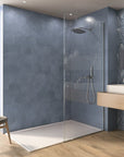 Matte Sapphire Blue 9x10" Hexagon Porcelain Tile Shower