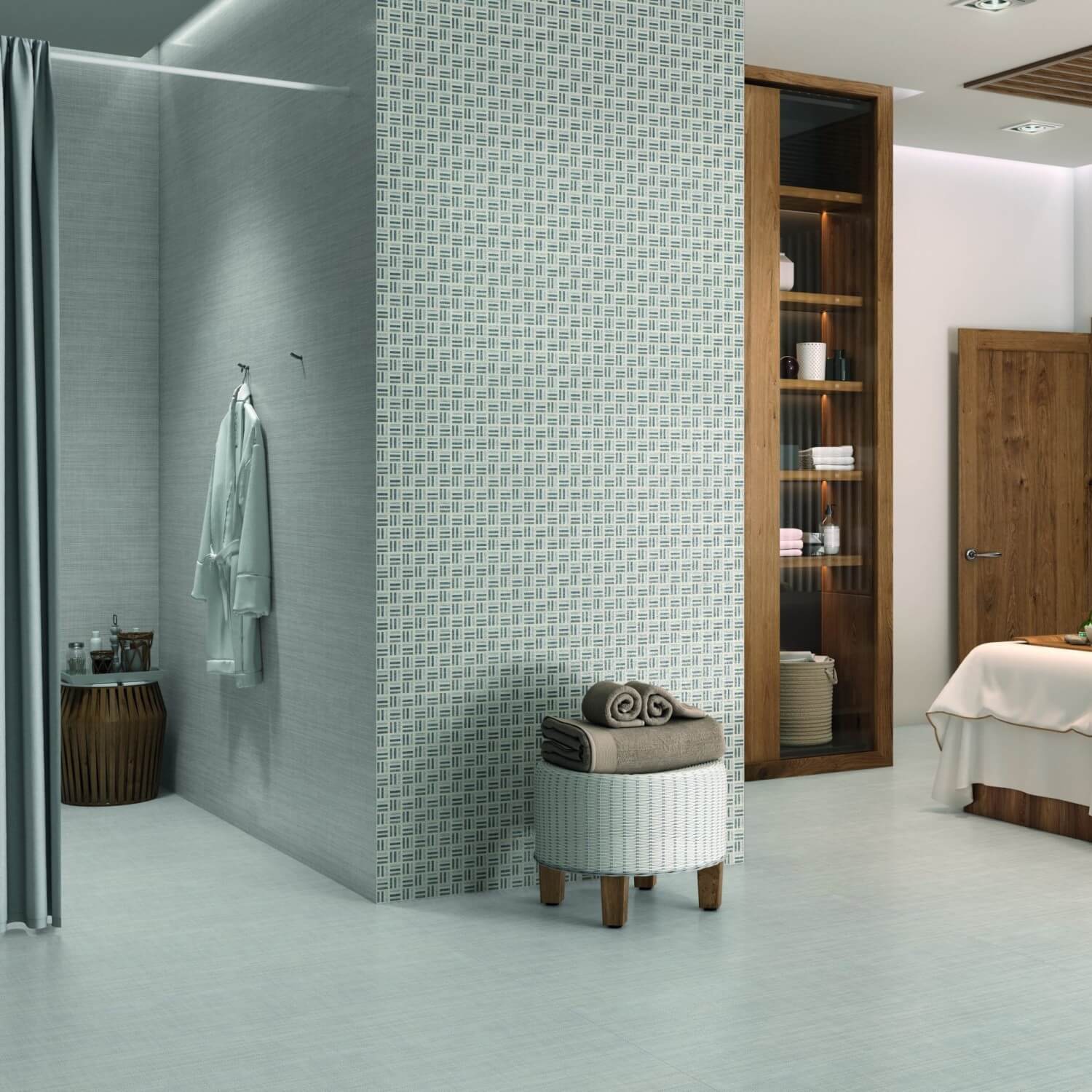 Matte Sky Gray Fabric Look 12x24 Porcelain Tile Walls