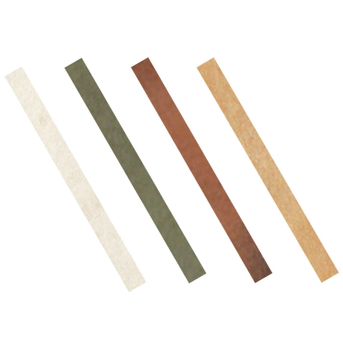 Four Terracotta Ceramic Bullnose Trim in White, Green, Red Brown and Orange