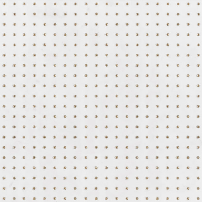 Matte White 12 x 12 Wall Tile with Gold Dots in Grid Pattern - TileBuys