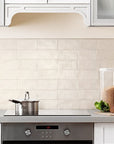 Matte Terracotta White Ceramic 4x8 Tile Backsplash