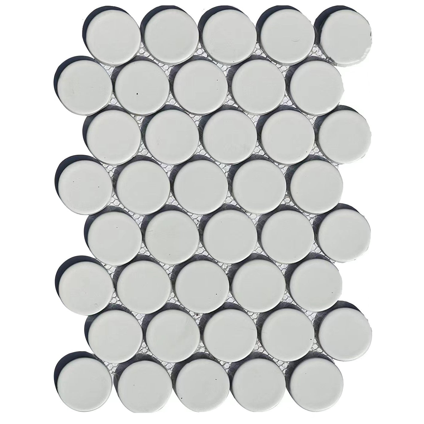 Matte White Ceramic 2" Penny Rounds Tile - TileBuys