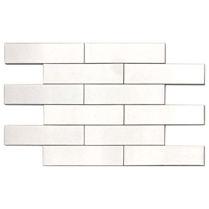 Matte White Ceramic Subway Mosaic Tile - TileBuys