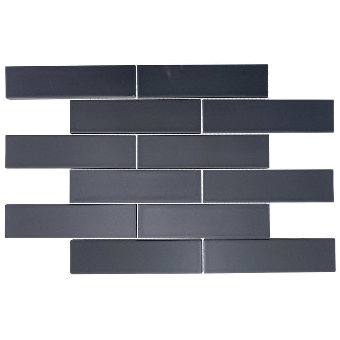 Matte Black Ceramic Subway Mosaic Tile