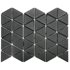 Matte Black Ceramic Triangle Mosaic Tile