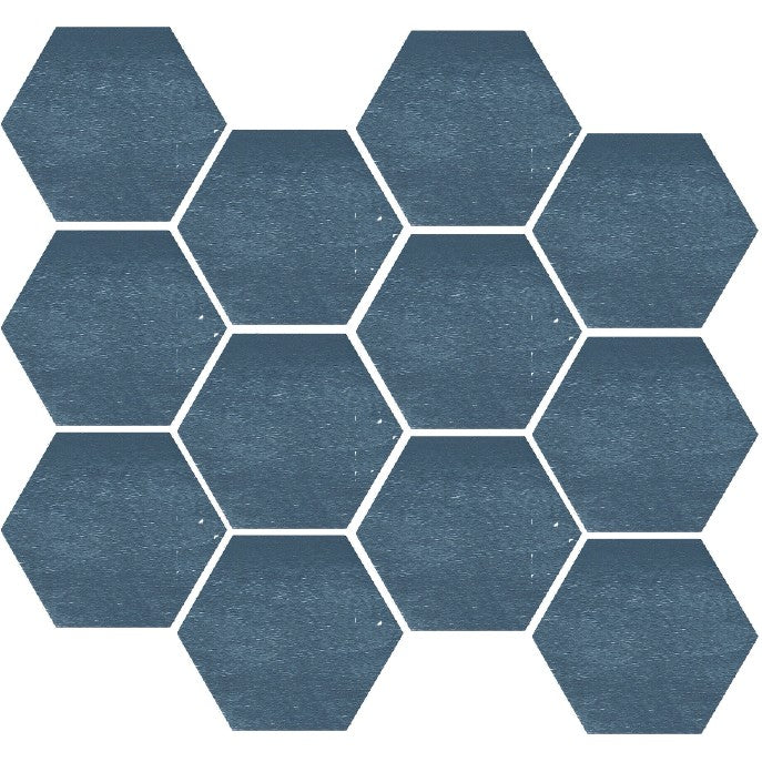 Matte Blue Hexagon Porcelain Tile