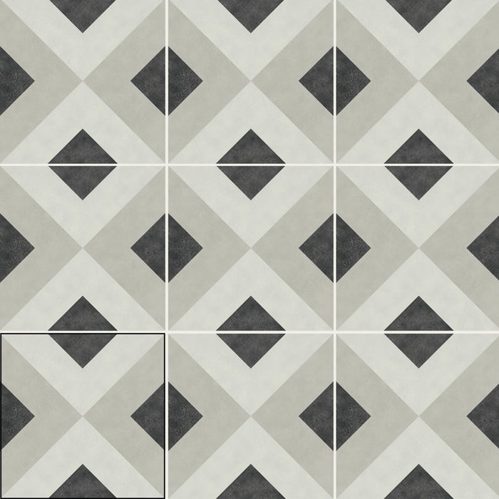 Matte Gray Diamond Pattern 6x6 Porcelain Tile