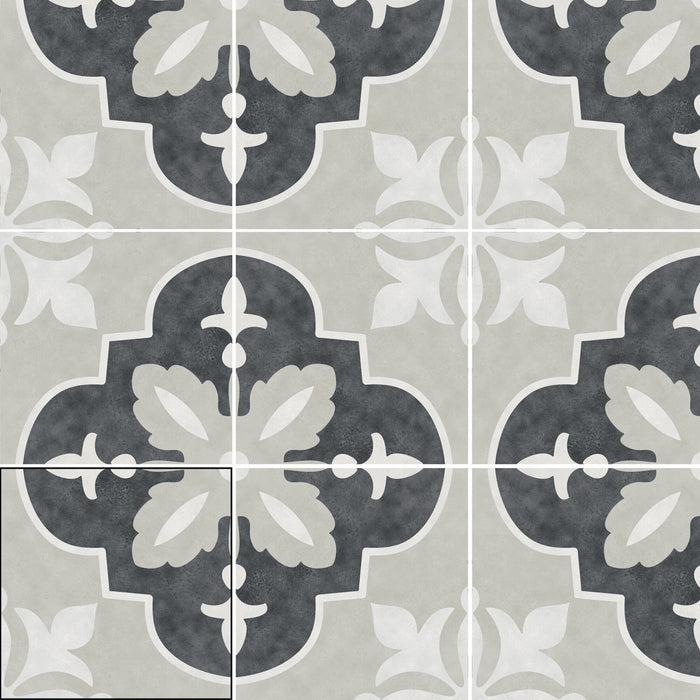 Matte Gray Quatrefoil Pattern 6x6 Porcelain Tile
