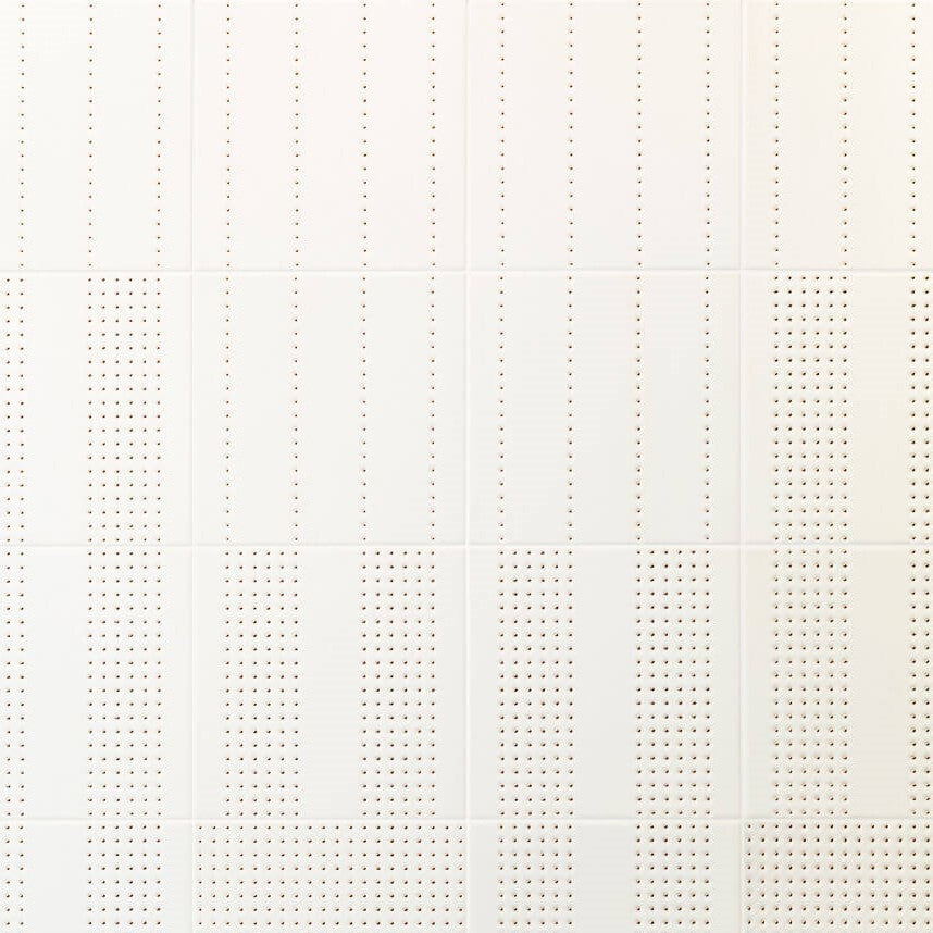 Matte White 12 x 12 Wall Tile with Gold Dots in Quartet
