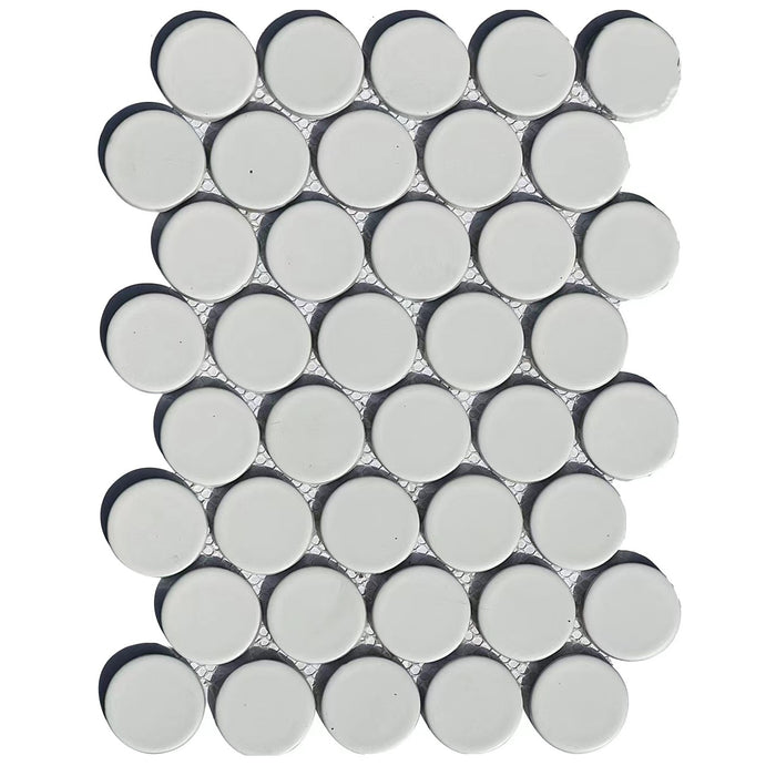 Matte White Ceramic 2" Penny Rounds Tile