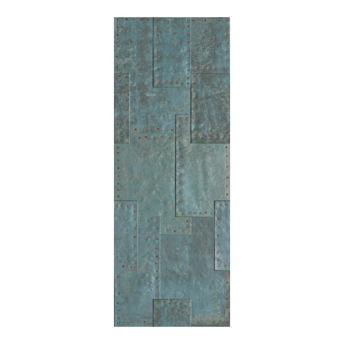 Grunge Blue Metal Look 18x47" Ceramic Wall Tile